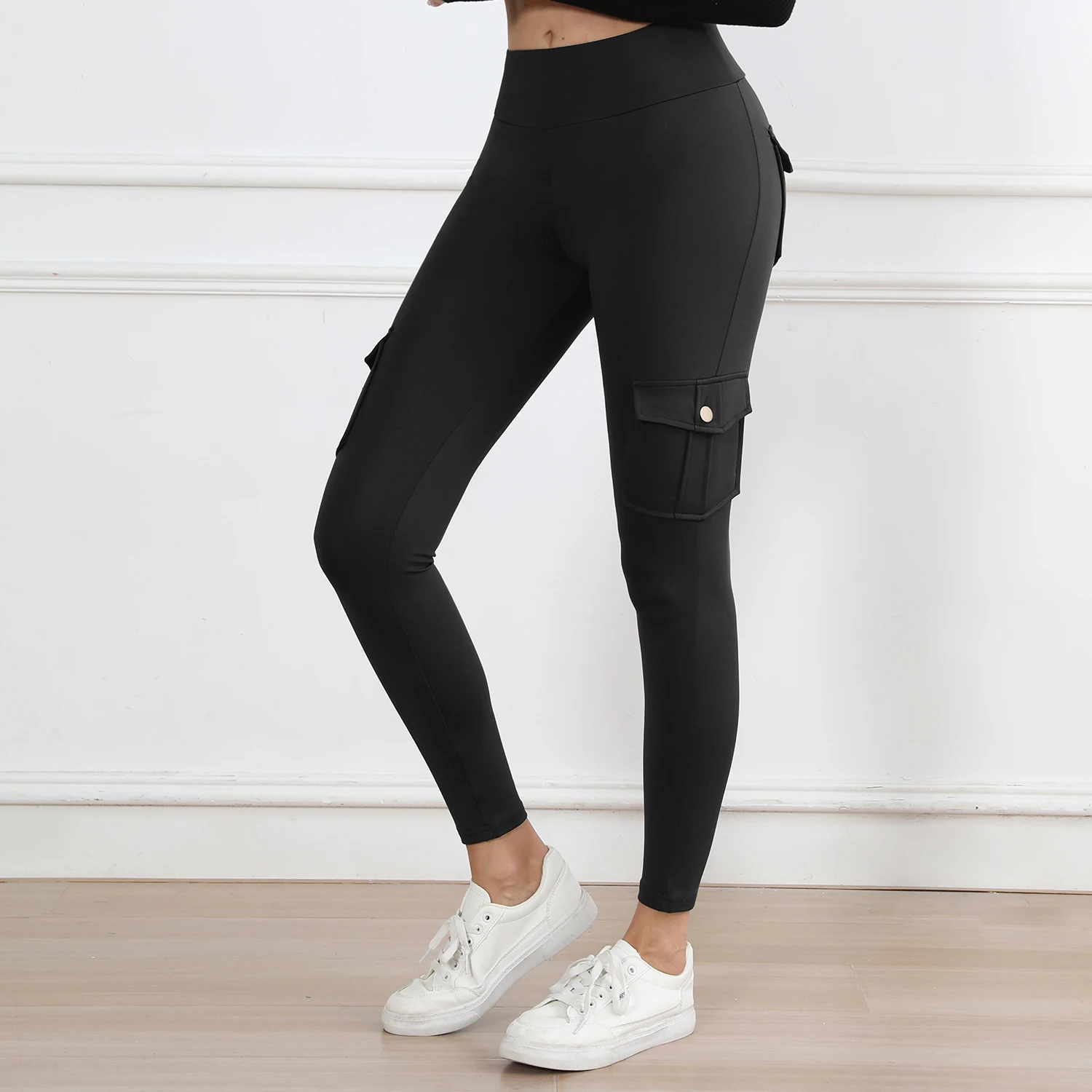 Women's High-Waisted Pockets Gym Leggings – Stylish and Comfortable Stretch Fitness Pants for Outdoor and Athletic Activities
