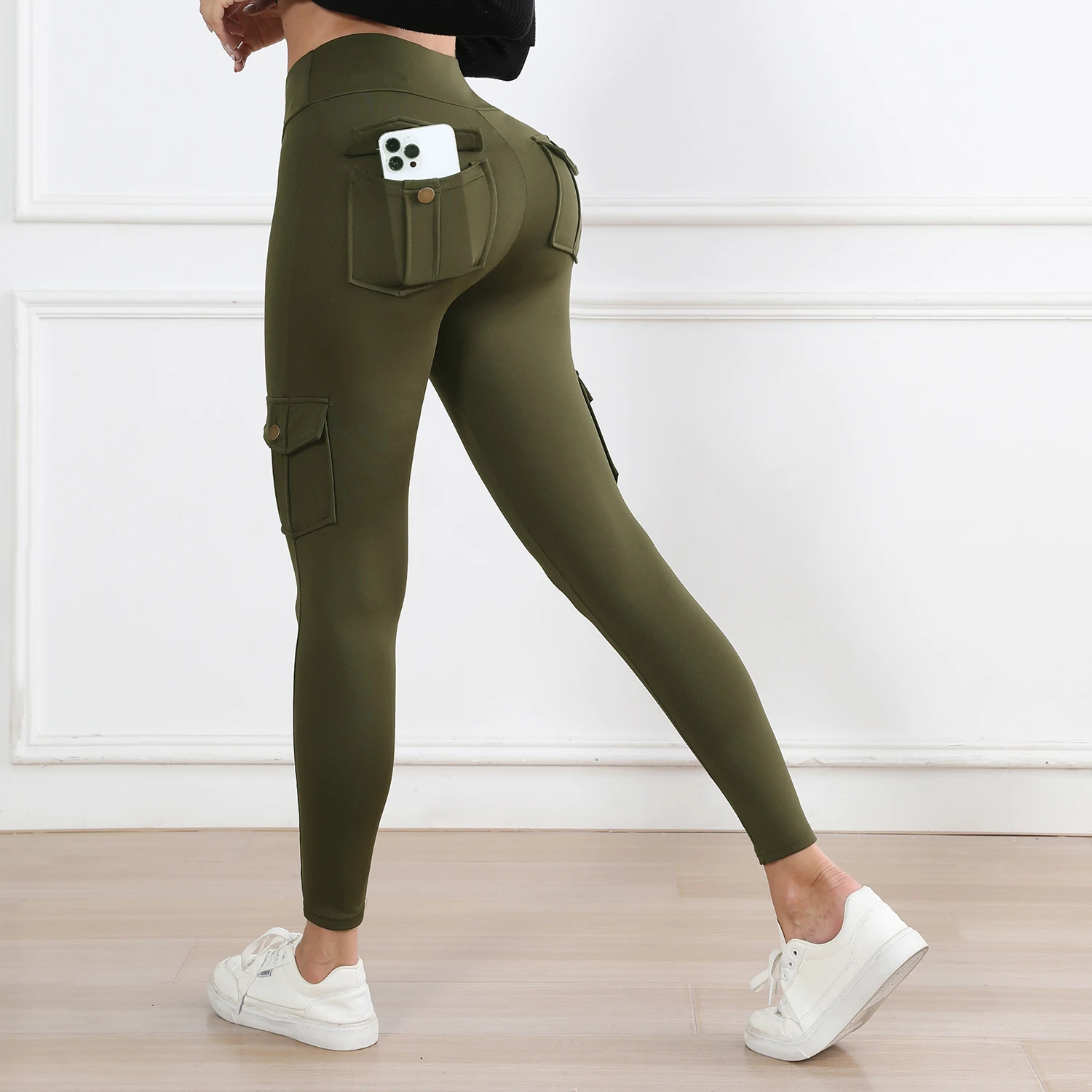 Women's High-Waisted Pockets Gym Leggings – Stylish and Comfortable Stretch Fitness Pants for Outdoor and Athletic Activities