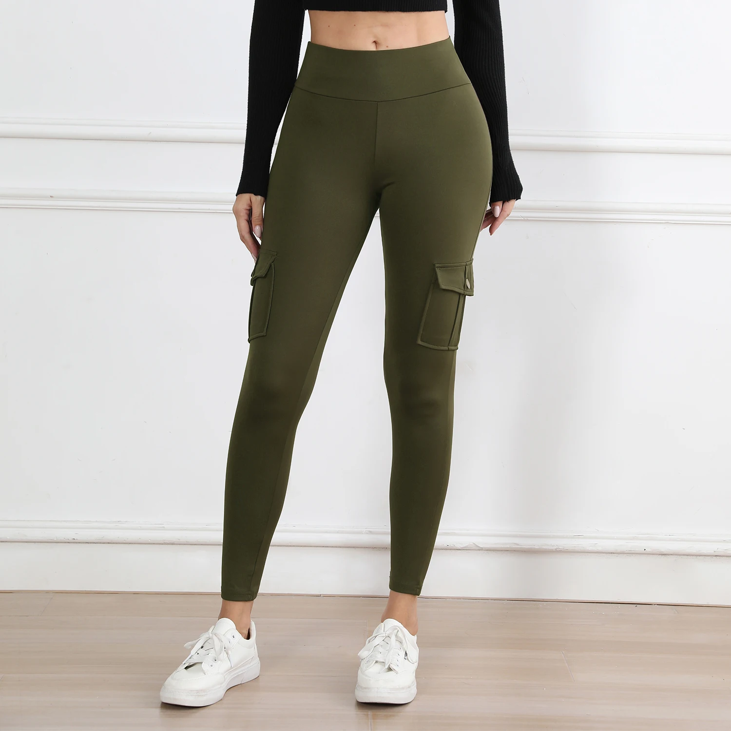 Women's High-Waisted Pockets Gym Leggings – Stylish and Comfortable Stretch Fitness Pants for Outdoor and Athletic Activities