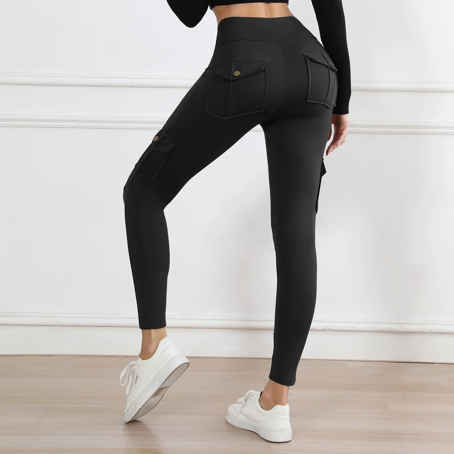 Women's High-Waisted Pockets Gym Leggings – Stylish and Comfortable Stretch Fitness Pants for Outdoor and Athletic Activities