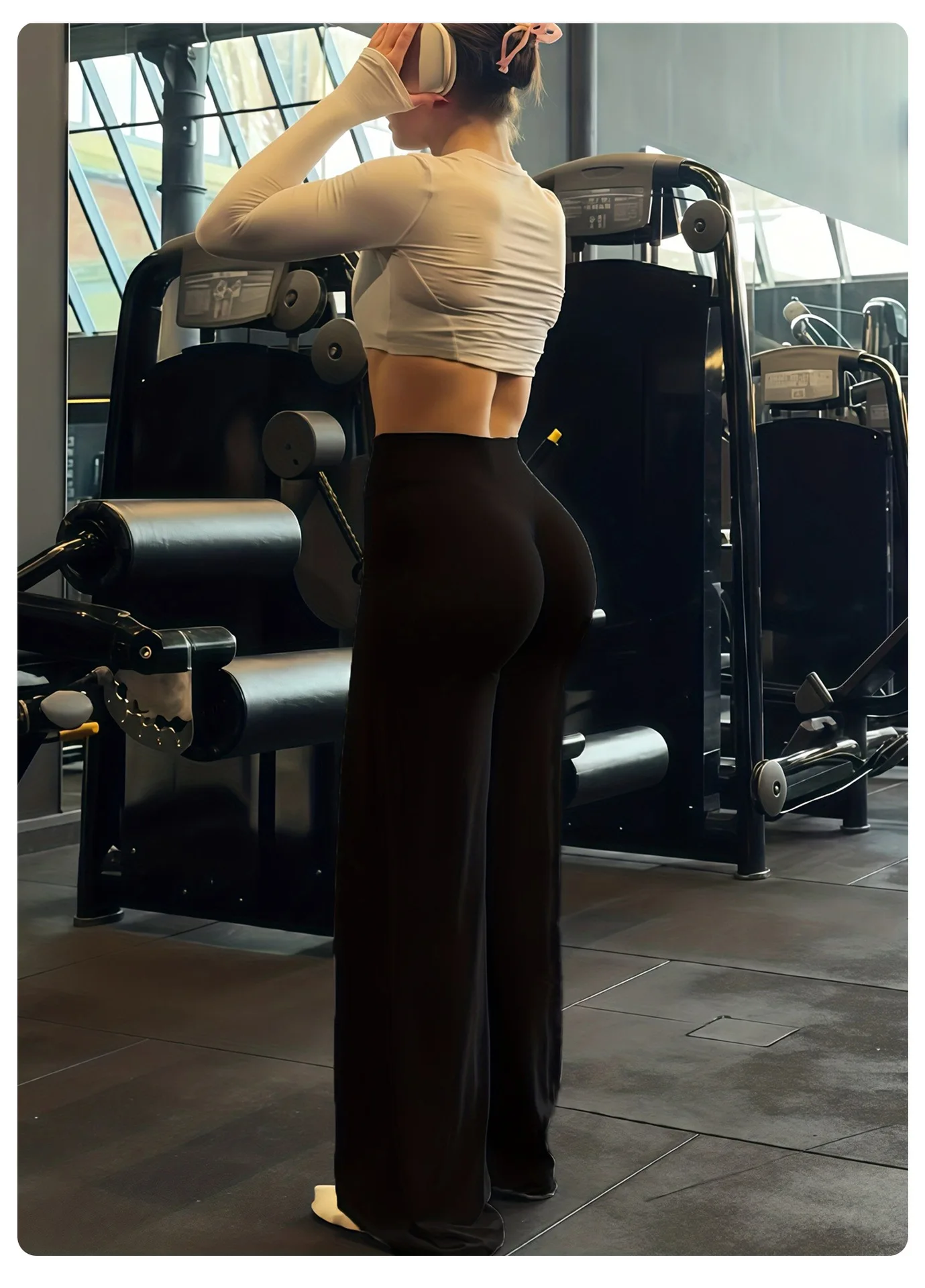 Loose Yoga Pants Women's High Waist Hip Lifting Gym Workout Wide Leg Leggings Pilates Running Straight Sports Spring Trousers