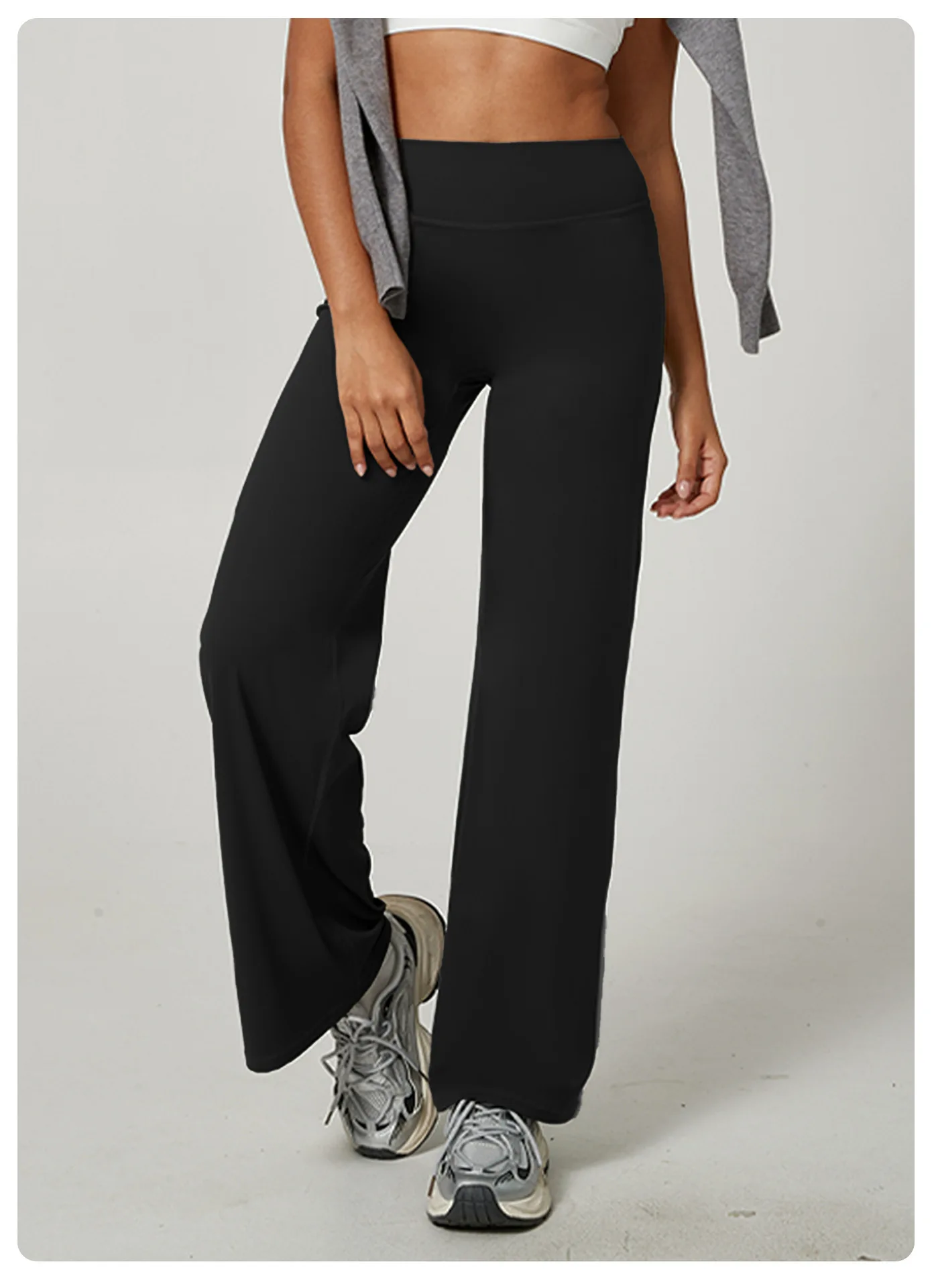 Loose Yoga Pants Women's High Waist Hip Lifting Gym Workout Wide Leg Leggings Pilates Running Straight Sports Spring Trousers