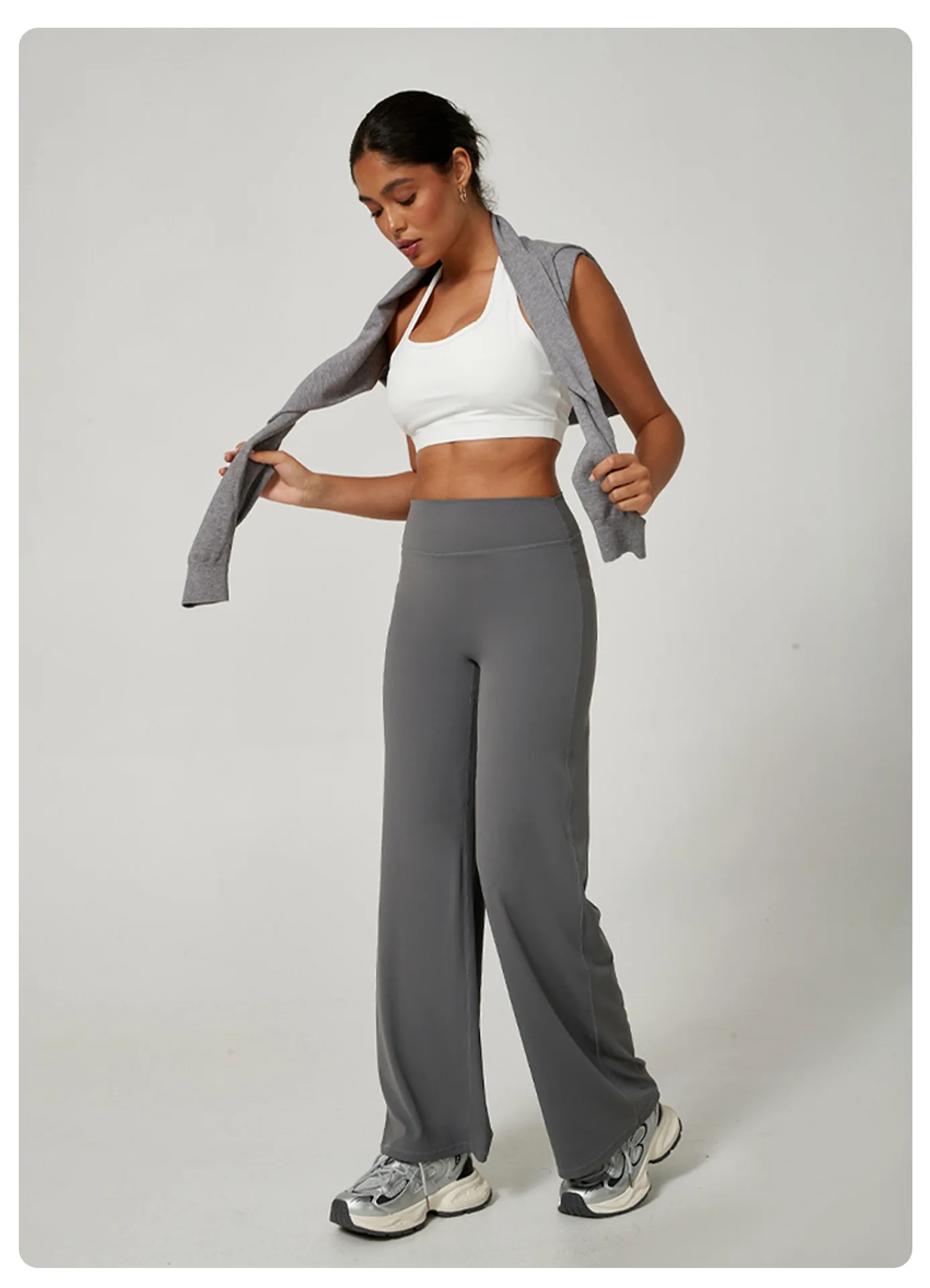 Loose Yoga Pants Women's High Waist Hip Lifting Gym Workout Wide Leg Leggings Pilates Running Straight Sports Spring Trousers