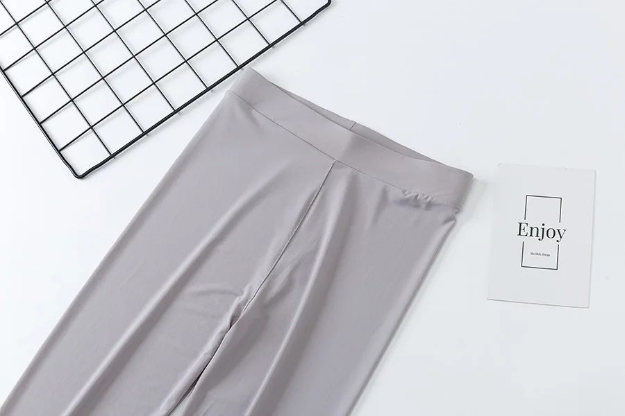 Nylon Ice Silk Leggings Women High Waist Big Size Tights Elastic Slim Outside Wearing Pants Summer Thin Style Leggings