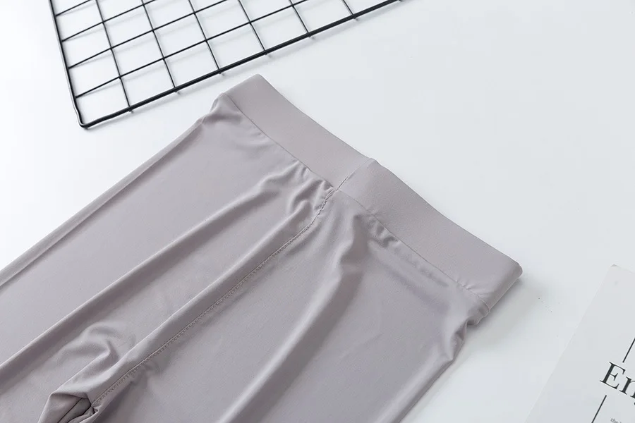 Nylon Ice Silk Leggings Women High Waist Big Size Tights Elastic Slim Outside Wearing Pants Summer Thin Style Leggings