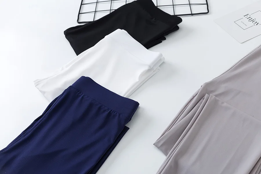 Nylon Ice Silk Leggings Women High Waist Big Size Tights Elastic Slim Outside Wearing Pants Summer Thin Style Leggings