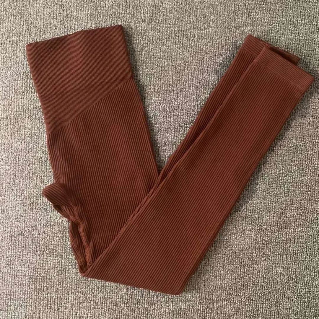 Women Knitted Fitness Cute Leggings Striped High Waist White Leggins Yoga Sports Gym Tights Casual Workout Outdoor Pnats