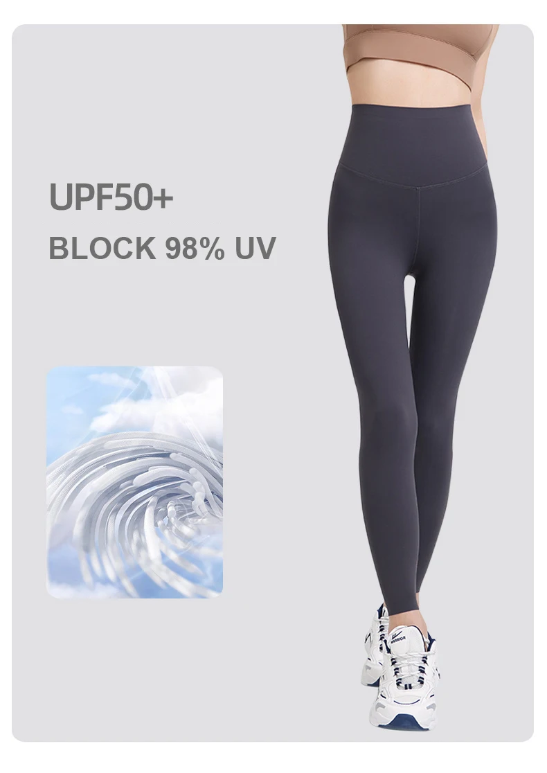 BIVIGAOS High-Quality Summer Sunscreen Shark Leggings Women Ultra-Thin High Elastic Nude Feeling Seamless Sport Fitness Leggings