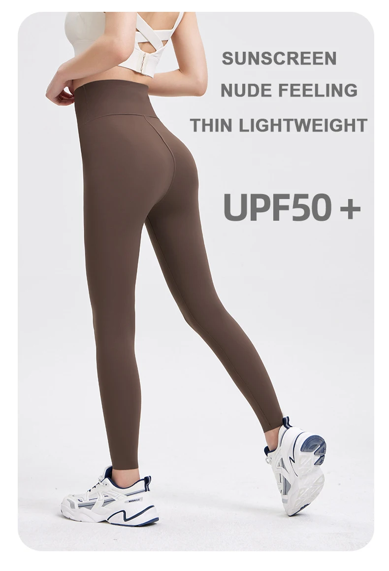 BIVIGAOS High-Quality Summer Sunscreen Shark Leggings Women Ultra-Thin High Elastic Nude Feeling Seamless Sport Fitness Leggings
