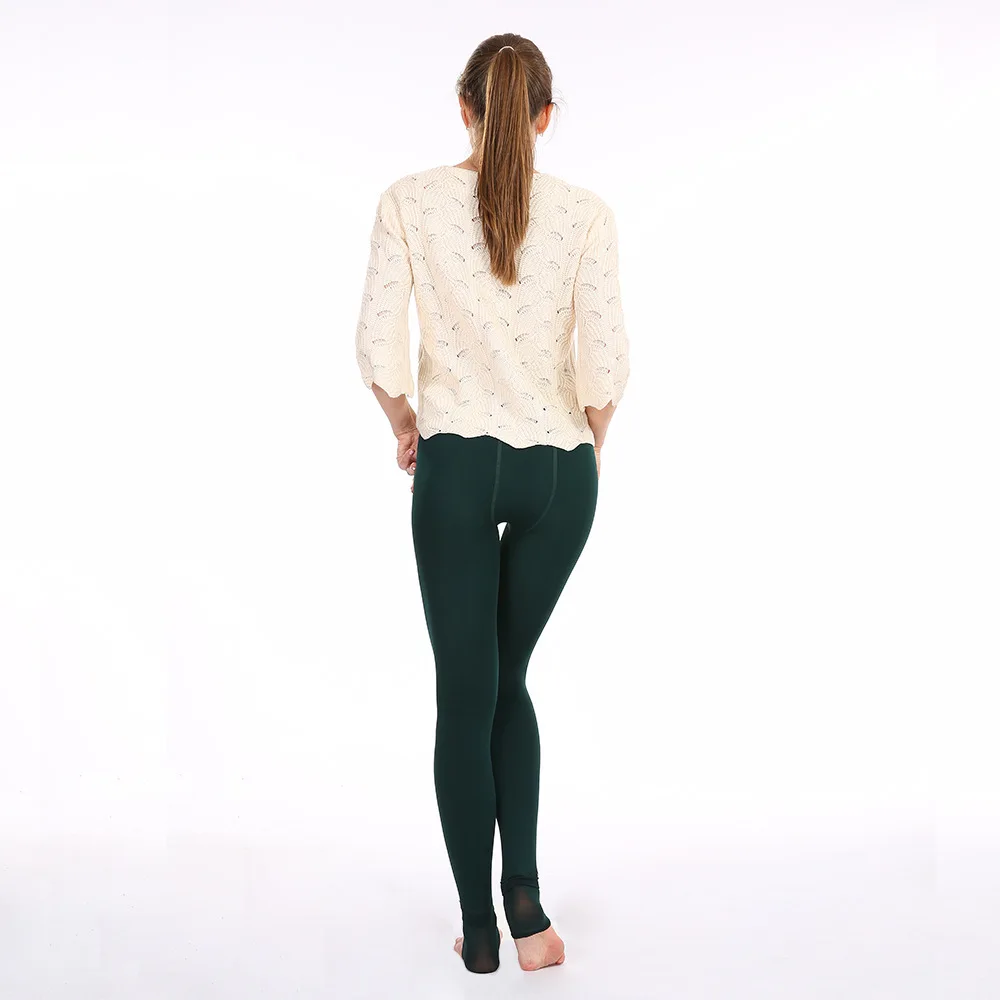Ladies Pearl Velvet Footed Leggings Fleece Lined Thick Warm One Piece Thermal Pant Fall Winter Outer Wear Stretch Women Trousers