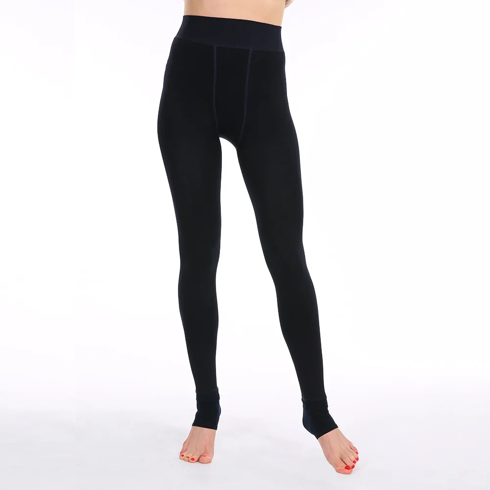 Ladies Pearl Velvet Footed Leggings Fleece Lined Thick Warm One Piece Thermal Pant Fall Winter Outer Wear Stretch Women Trousers