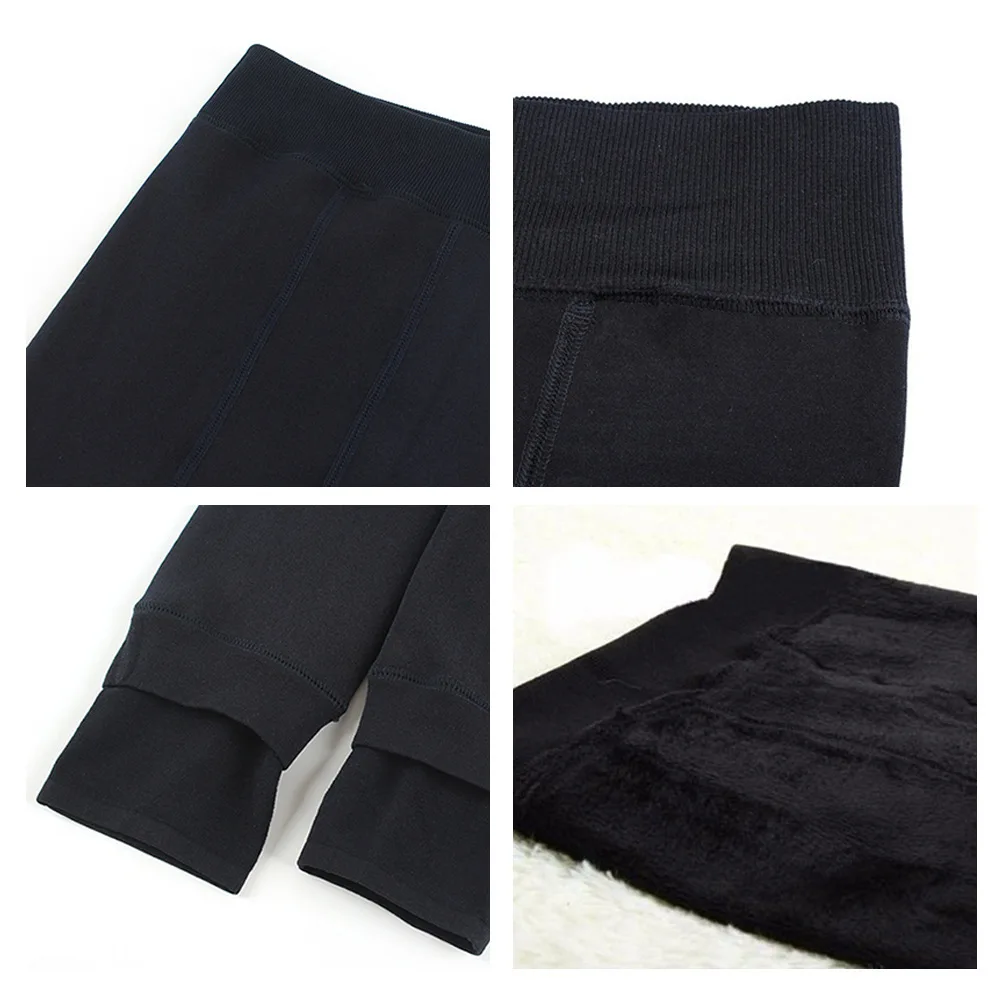 Ladies Pearl Velvet Footed Leggings Fleece Lined Thick Warm One Piece Thermal Pant Fall Winter Outer Wear Stretch Women Trousers