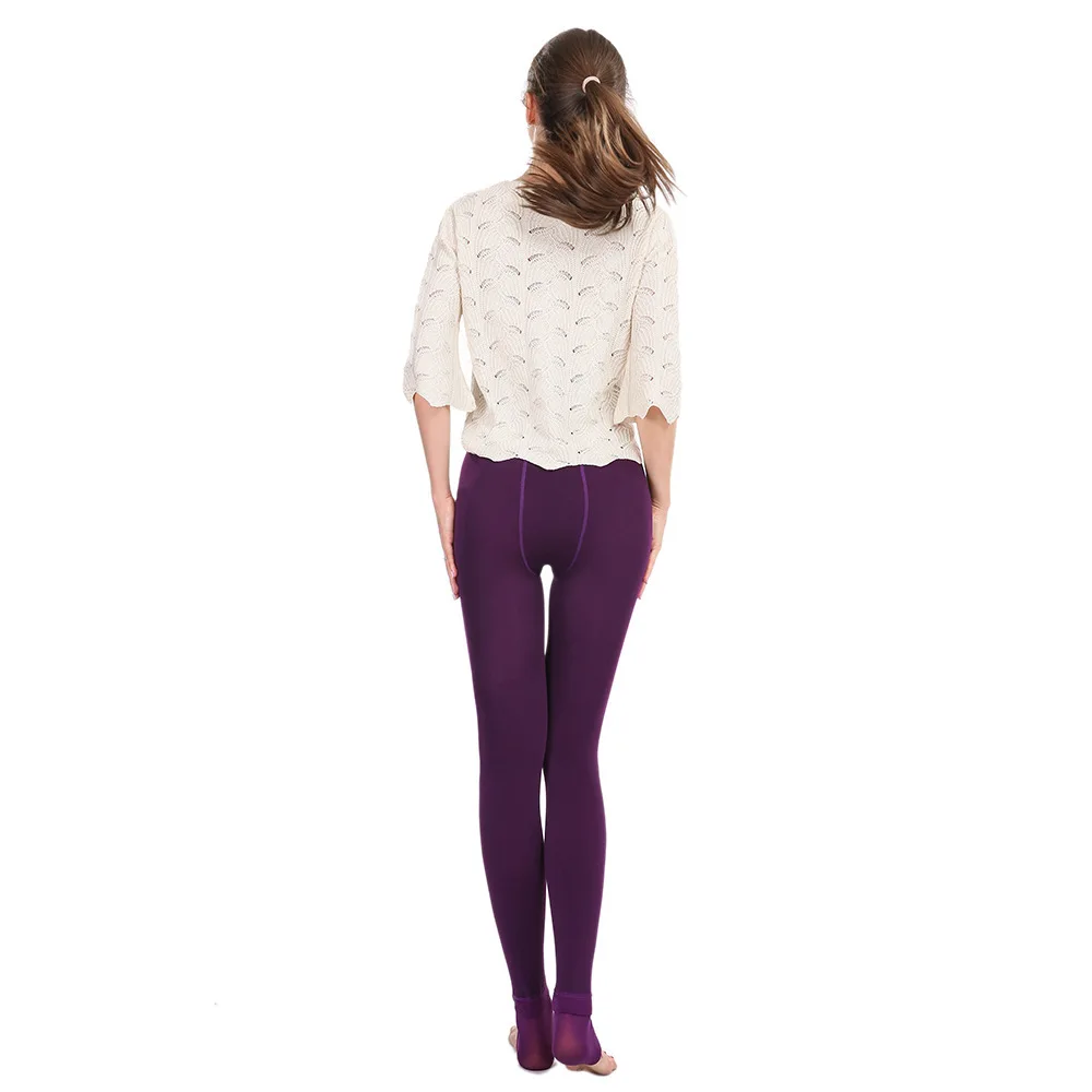 Ladies Pearl Velvet Footed Leggings Fleece Lined Thick Warm One Piece Thermal Pant Fall Winter Outer Wear Stretch Women Trousers