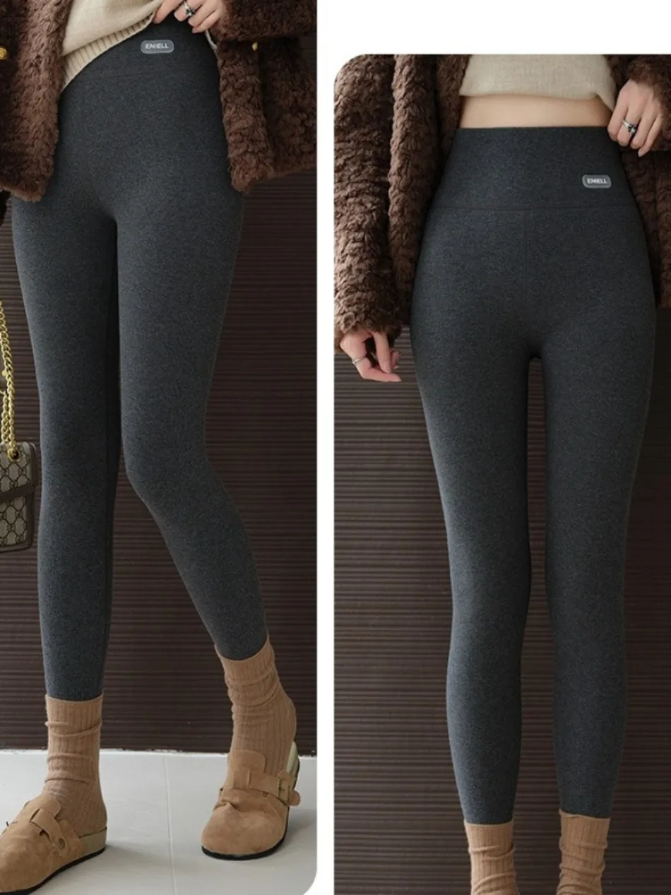 New in Autumn Winter Thick Fleece Leggings Women High Waist Black Outwear Tall Women Warm Thick Velvet Leggings for Winter Pants