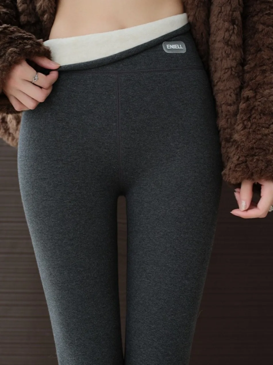 New in Autumn Winter Thick Fleece Leggings Women High Waist Black Outwear Tall Women Warm Thick Velvet Leggings for Winter Pants