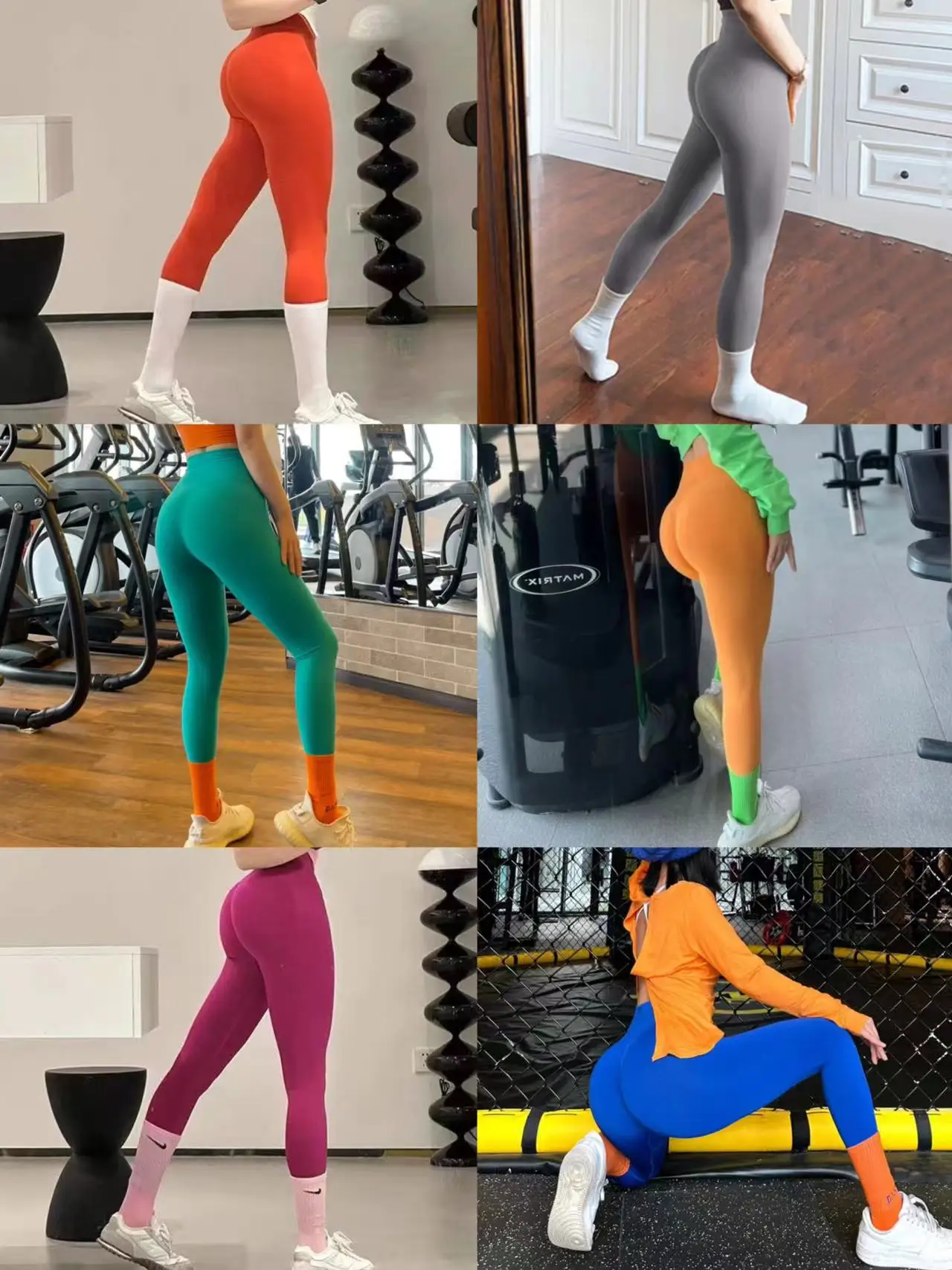 Women High Waist Scrunch Gym Leggings Butt Elastic Solid Workout Yoga Running Tights Casual Outdoor Sports Training Leggins