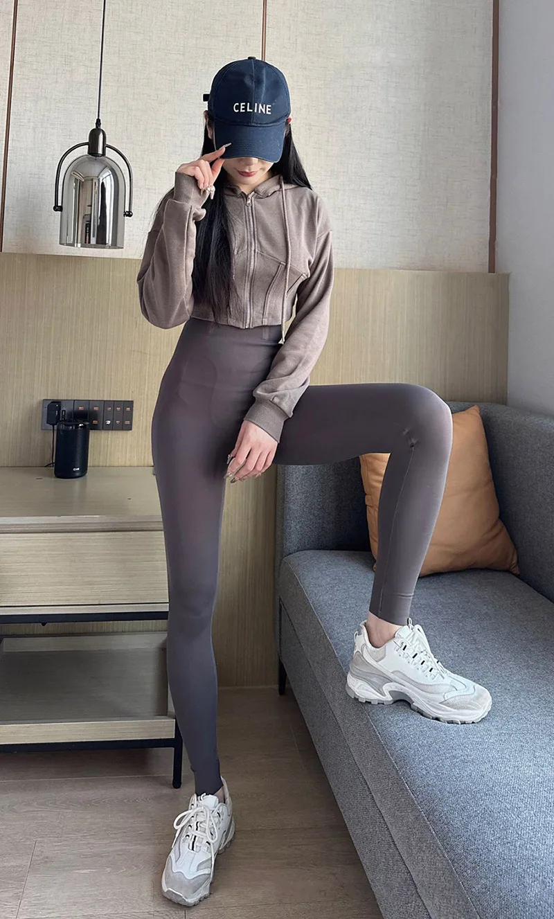 BIVIGAOS New Spring Autumn Shaping Lifting Leggings Women High Waist Butt Lifter Seamless Sports Fitness Sharkskin Leggings