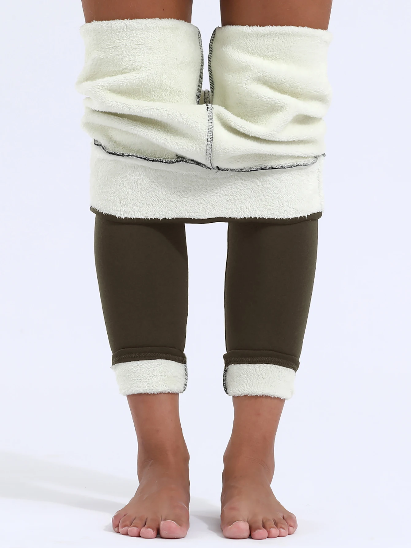 Winter Ultra Thick Imitation Lamb Cashmere Artificial Velvet Leggings Women Plush Thickened High Waisted Long Warm Pants
