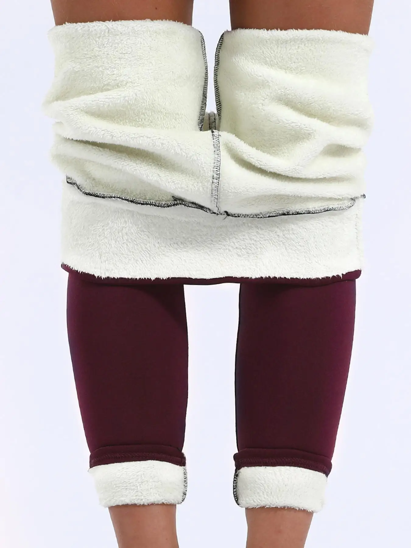 Winter Ultra Thick Imitation Lamb Cashmere Artificial Velvet Leggings Women Plush Thickened High Waisted Long Warm Pants