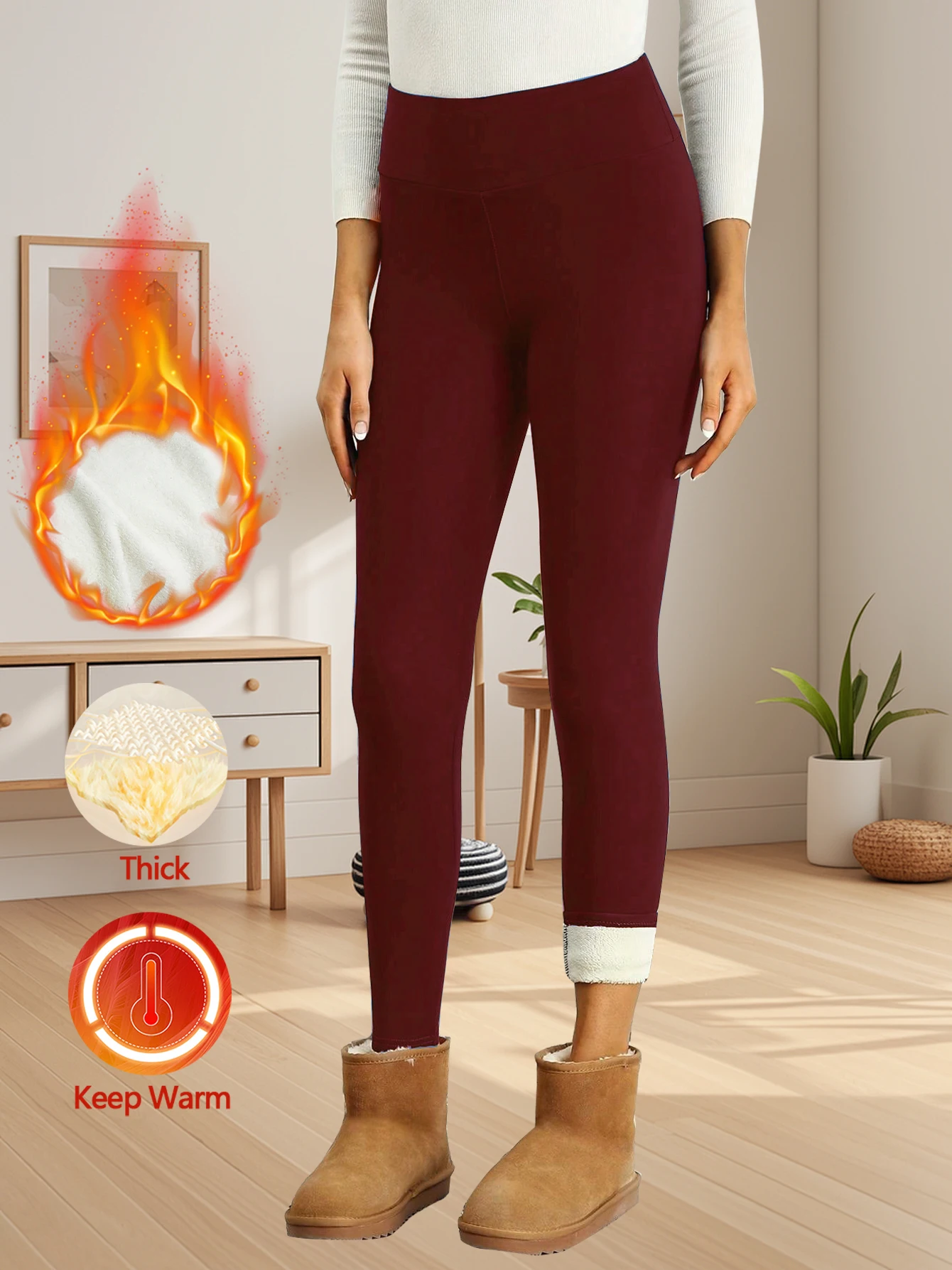 Winter Ultra Thick Imitation Lamb Cashmere Artificial Velvet Leggings Women Plush Thickened High Waisted Long Warm Pants