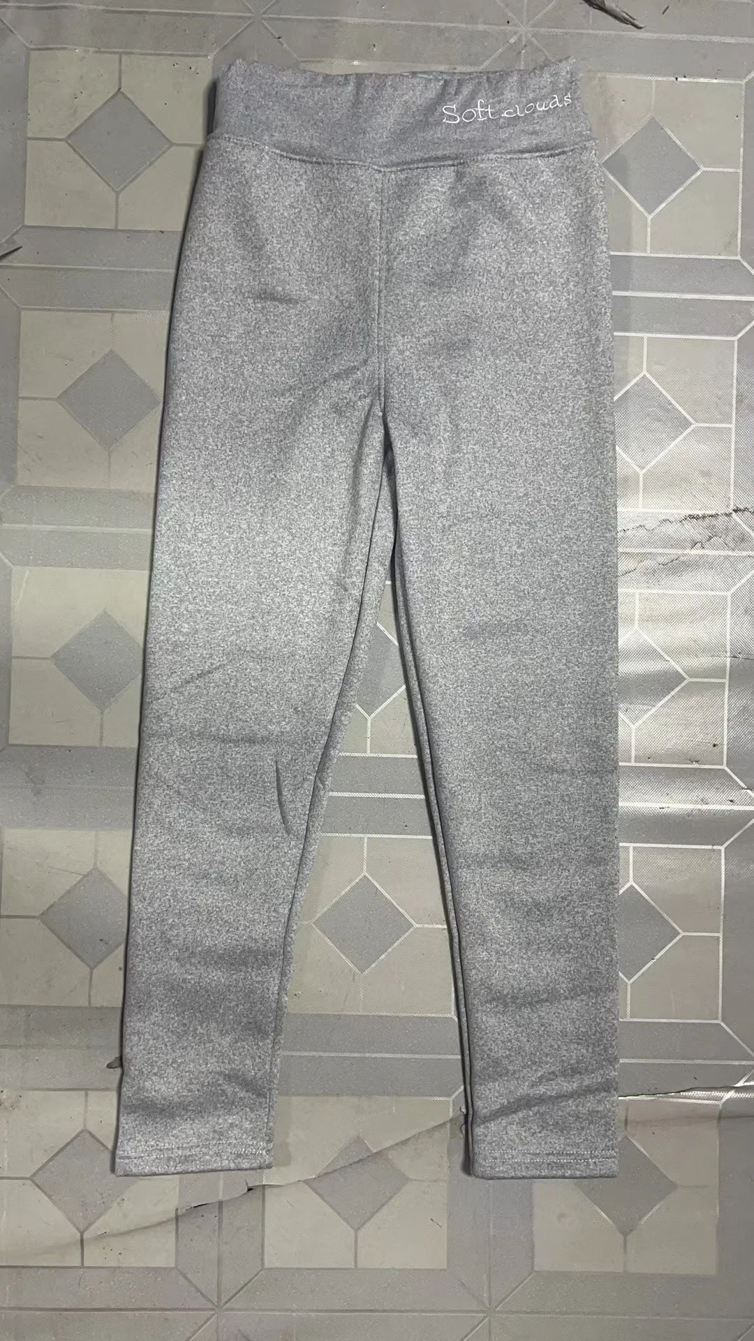 Embroidered Thick Fleece Leggings Women Thermal Pants High Waist Elastic Solid Color Slim Winter Seamless Casual Tights Leggings