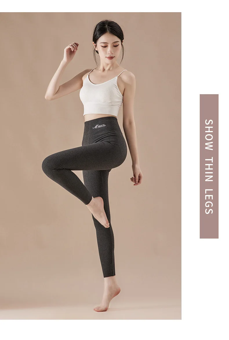 BIVIGAOS Embroidered High Waist Self-Heating Leggings Women Fall Winter Thermal Long Johns DE Velvet Double Sided Fleece Legging