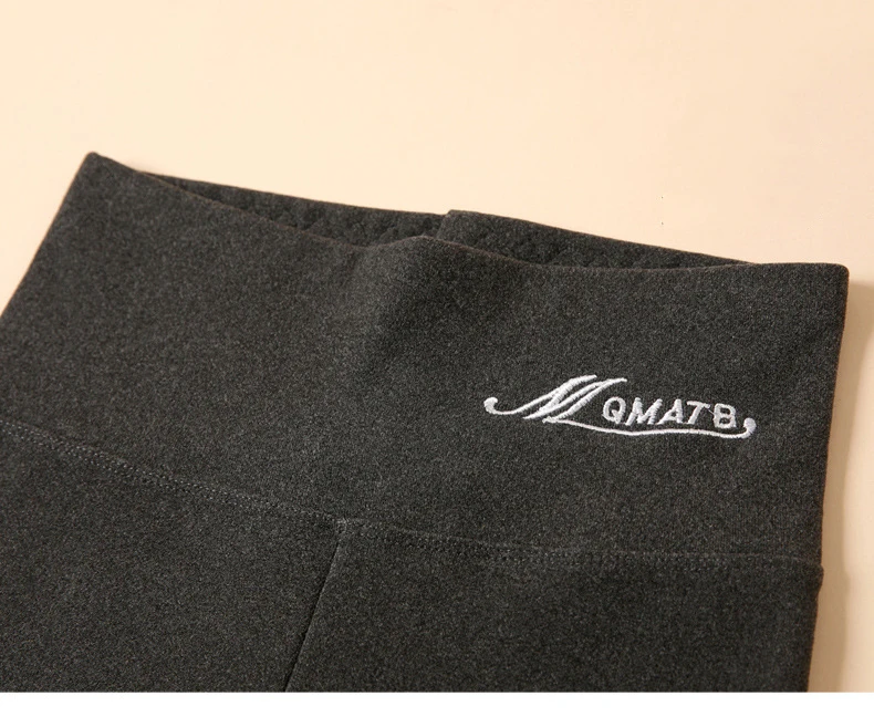 BIVIGAOS Embroidered High Waist Self-Heating Leggings Women Fall Winter Thermal Long Johns DE Velvet Double Sided Fleece Legging