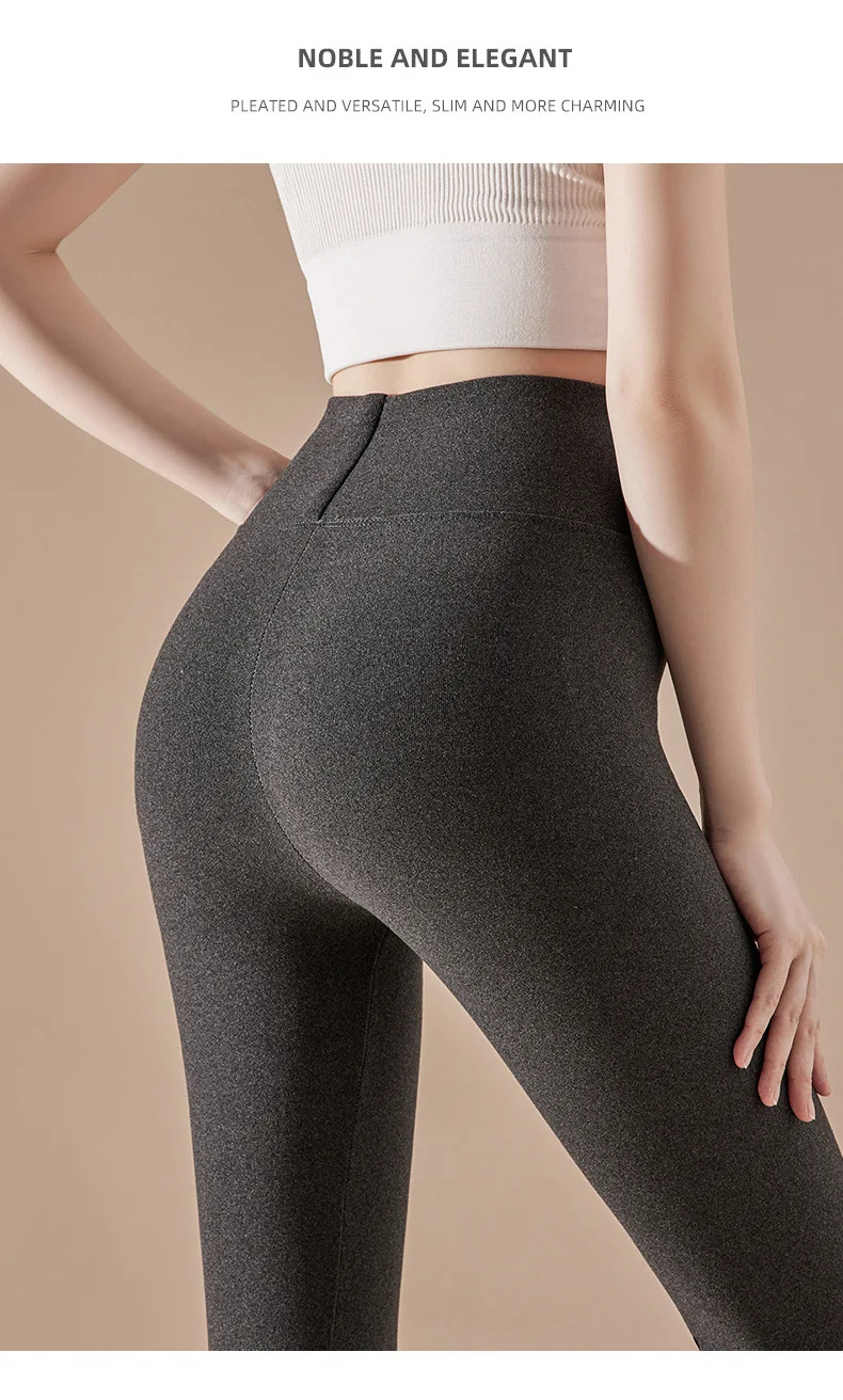BIVIGAOS Embroidered High Waist Self-Heating Leggings Women Fall Winter Thermal Long Johns DE Velvet Double Sided Fleece Legging