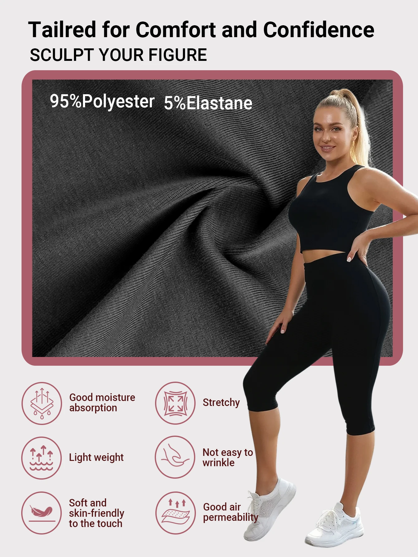Women Blue White Swirl Print Leggings High Stretch Soft Comfort Knit Fabric Tights Sports Yoga Outdoor Activities Capri Pants