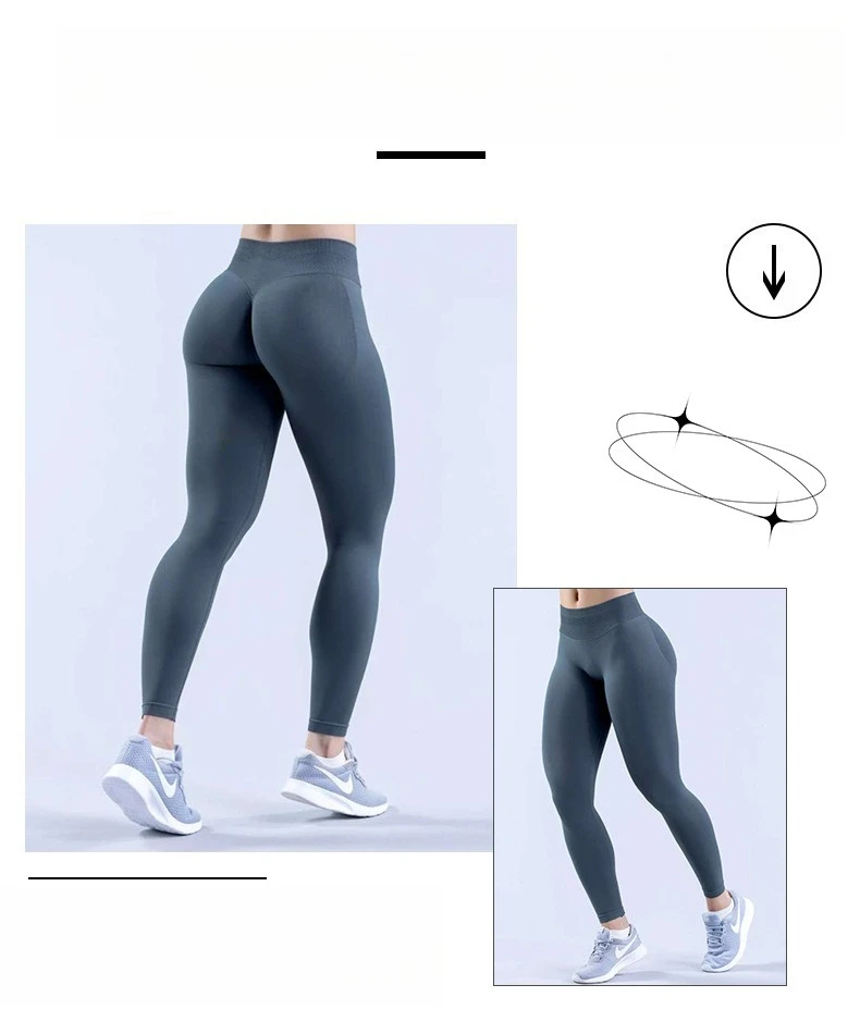 Women Seamless Three-section Waist Yoga Pants Sexy Hip-lifting Tight Sports Pants High Elastic Fitness Exercise Yoga Pants