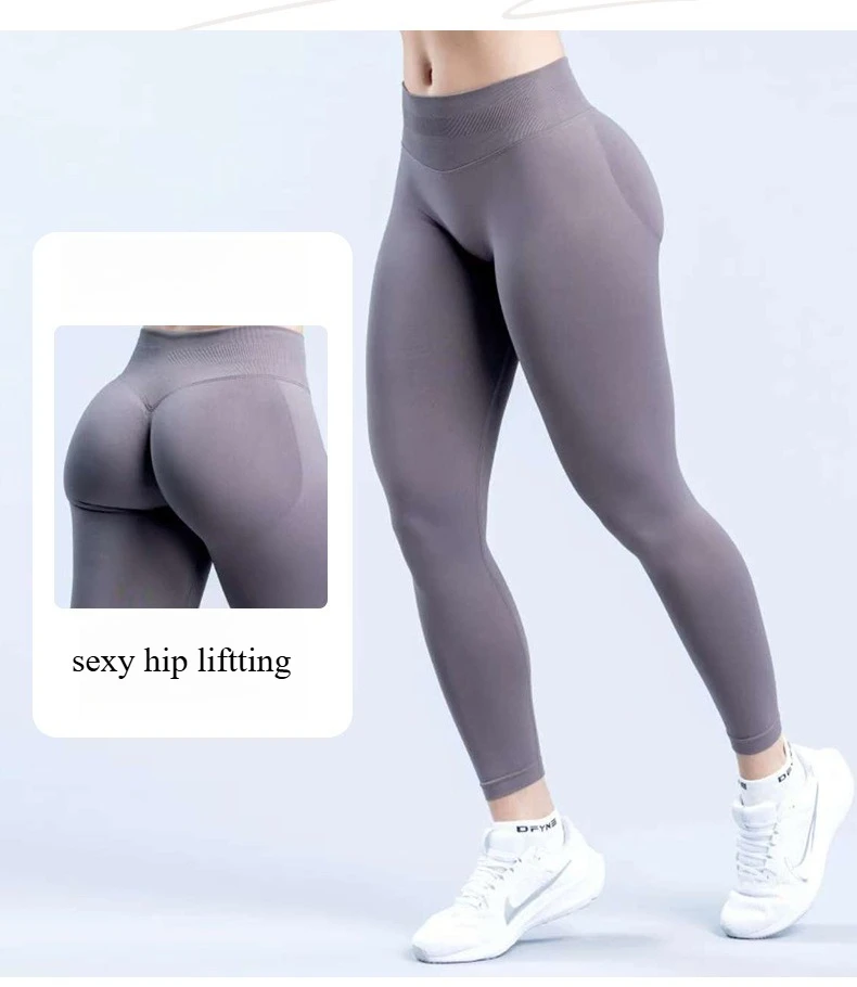 Women Seamless Three-section Waist Yoga Pants Sexy Hip-lifting Tight Sports Pants High Elastic Fitness Exercise Yoga Pants
