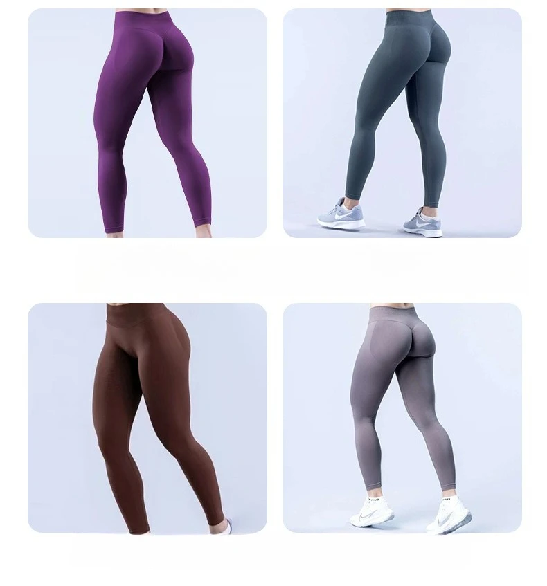 Women Seamless Three-section Waist Yoga Pants Sexy Hip-lifting Tight Sports Pants High Elastic Fitness Exercise Yoga Pants