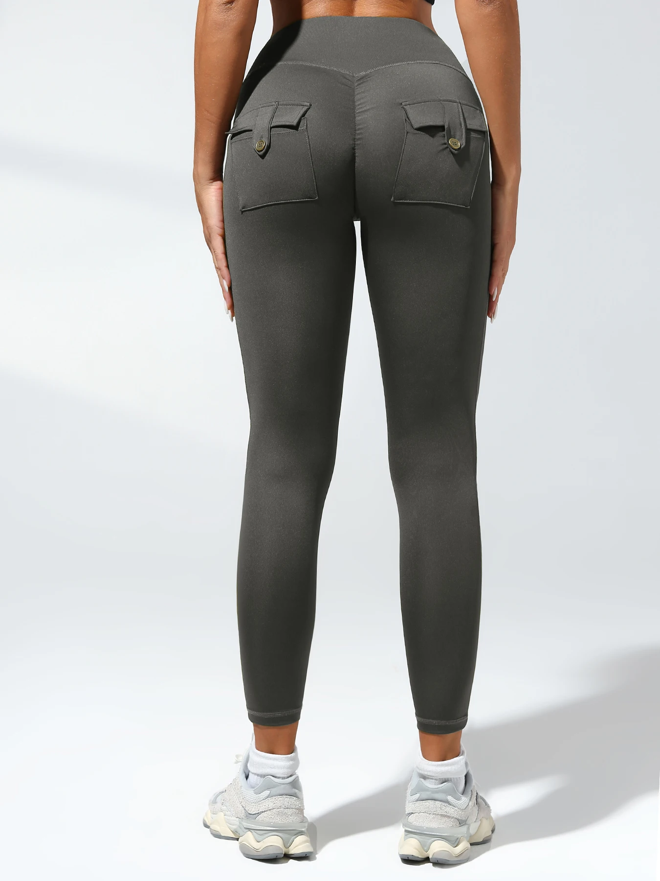 Women's Cargo Pocket Fitness Yoga Leggings With Pockets - High-Waisted Stretch Tights Butt Lift Yoga Running Pants