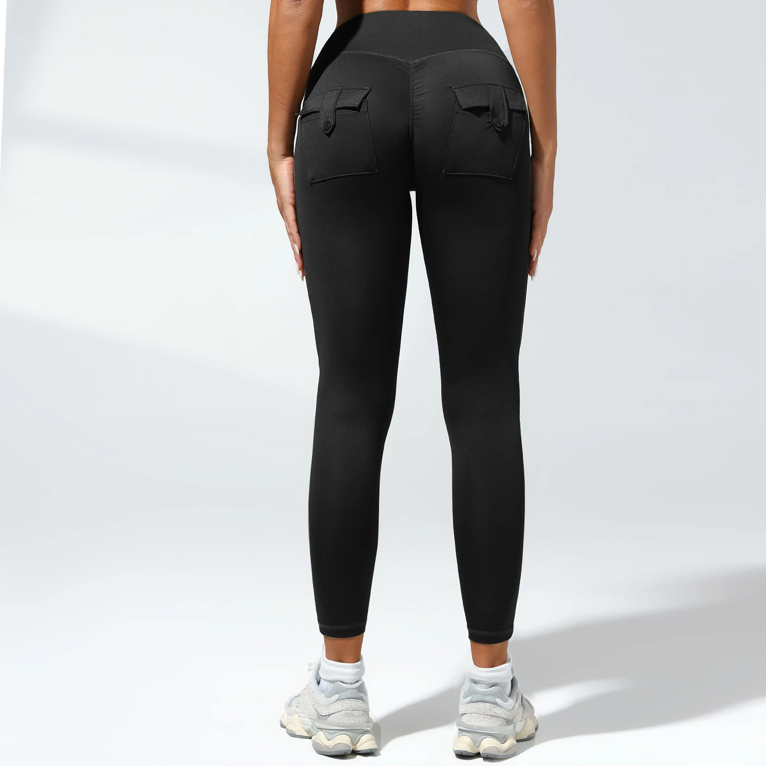 Women's Cargo Pocket Fitness Yoga Leggings With Pockets - High-Waisted Stretch Tights Butt Lift Yoga Running Pants