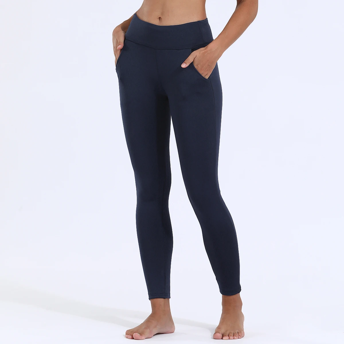Super Warm Women Velvet Leggings With Pockets Autumn Winter Warm Fleece Tights Prevent Cold Leggings Stretch Leggings