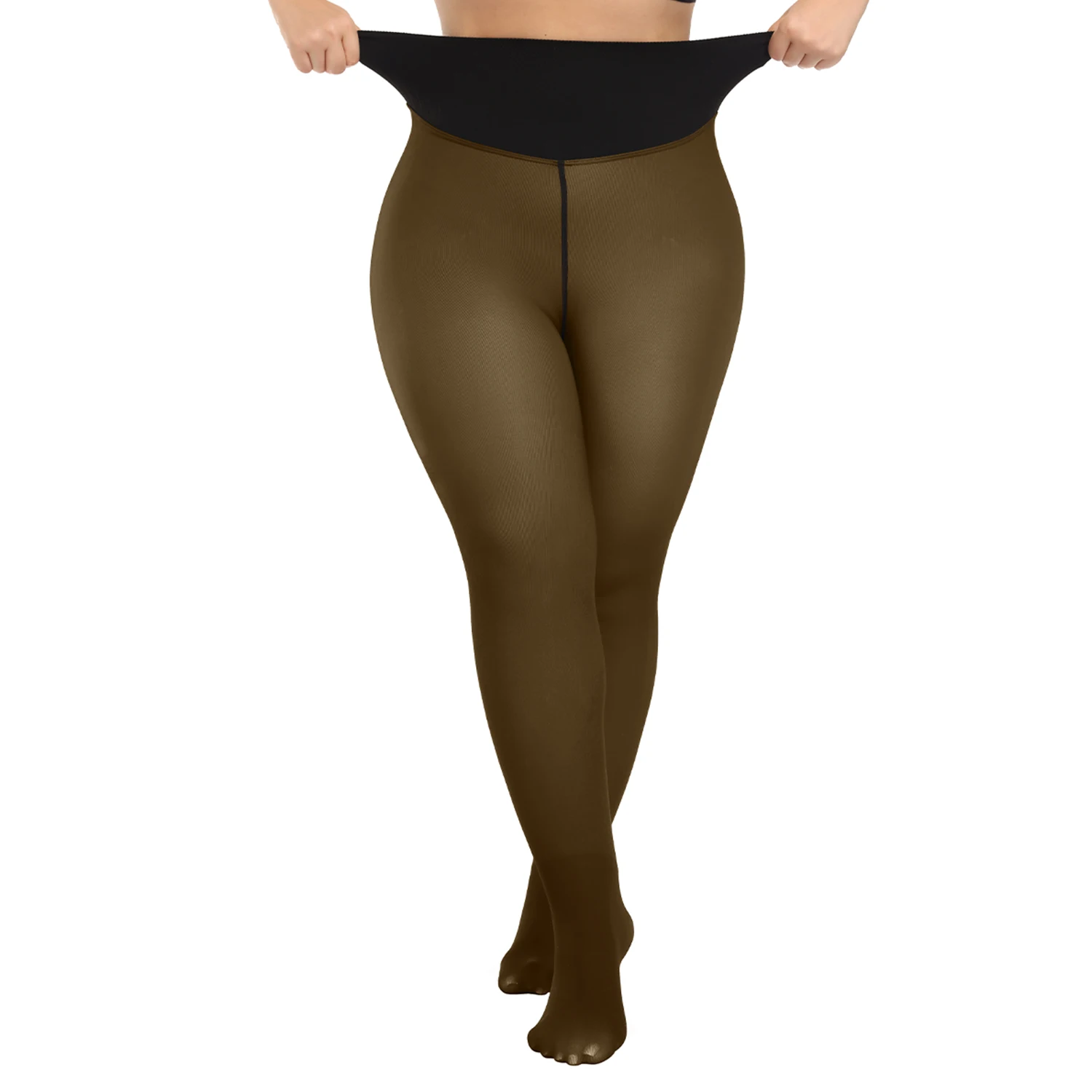 Woman Thermal Tights Sexy Translucent Fleece Leggings Pantyhose Slim Winter Warm Thick Velvet Stockings Female Streetwear Pant