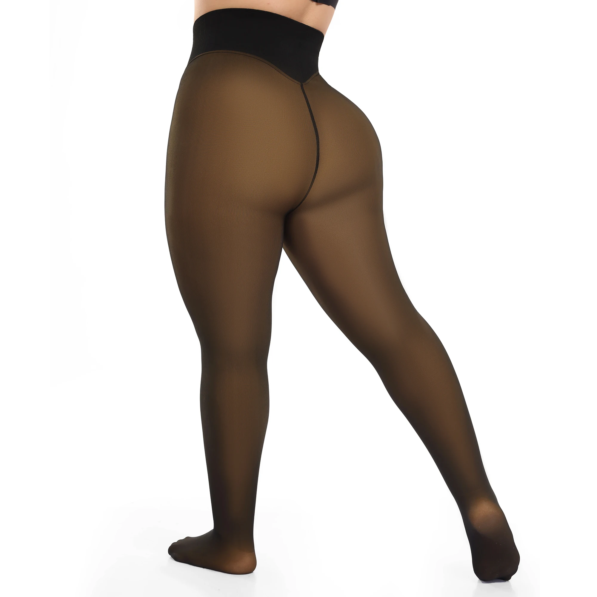Woman Thermal Tights Sexy Translucent Fleece Leggings Pantyhose Slim Winter Warm Thick Velvet Stockings Female Streetwear Pant