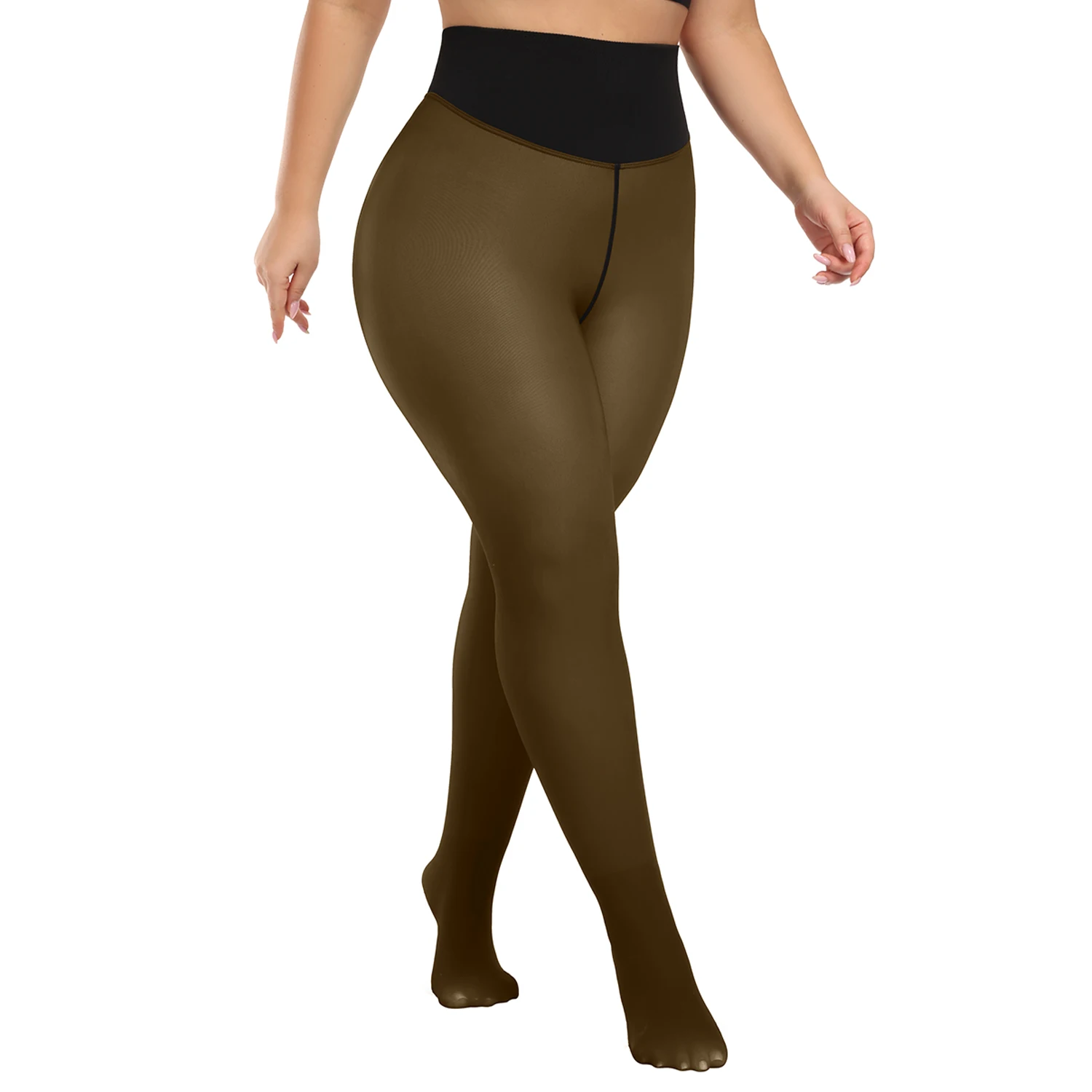 Woman Thermal Tights Sexy Translucent Fleece Leggings Pantyhose Slim Winter Warm Thick Velvet Stockings Female Streetwear Pant