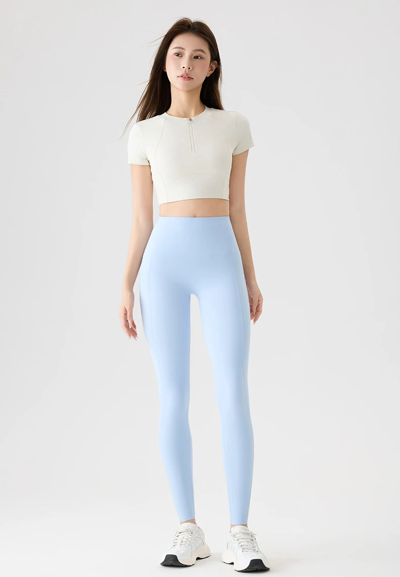 BIVIGAOS Spring Autumn Double Side Pocket Sharkskin Leggings Women Tight Elastic High Waist Sports Fitness Running Leggings