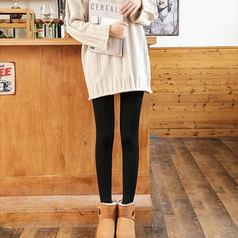 High Waist Thermal Women Tights Casual Fleece Seamless Tights Women Comfortable Ventilation Fashion Solid Pantyhose Stockings