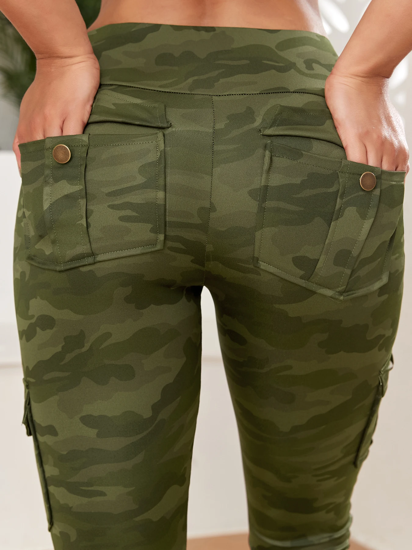 Women's Camouflage Printed Sexy Cargo Leggings Sports Daily Tight Pants High Waist Slim Fit Tight Pant