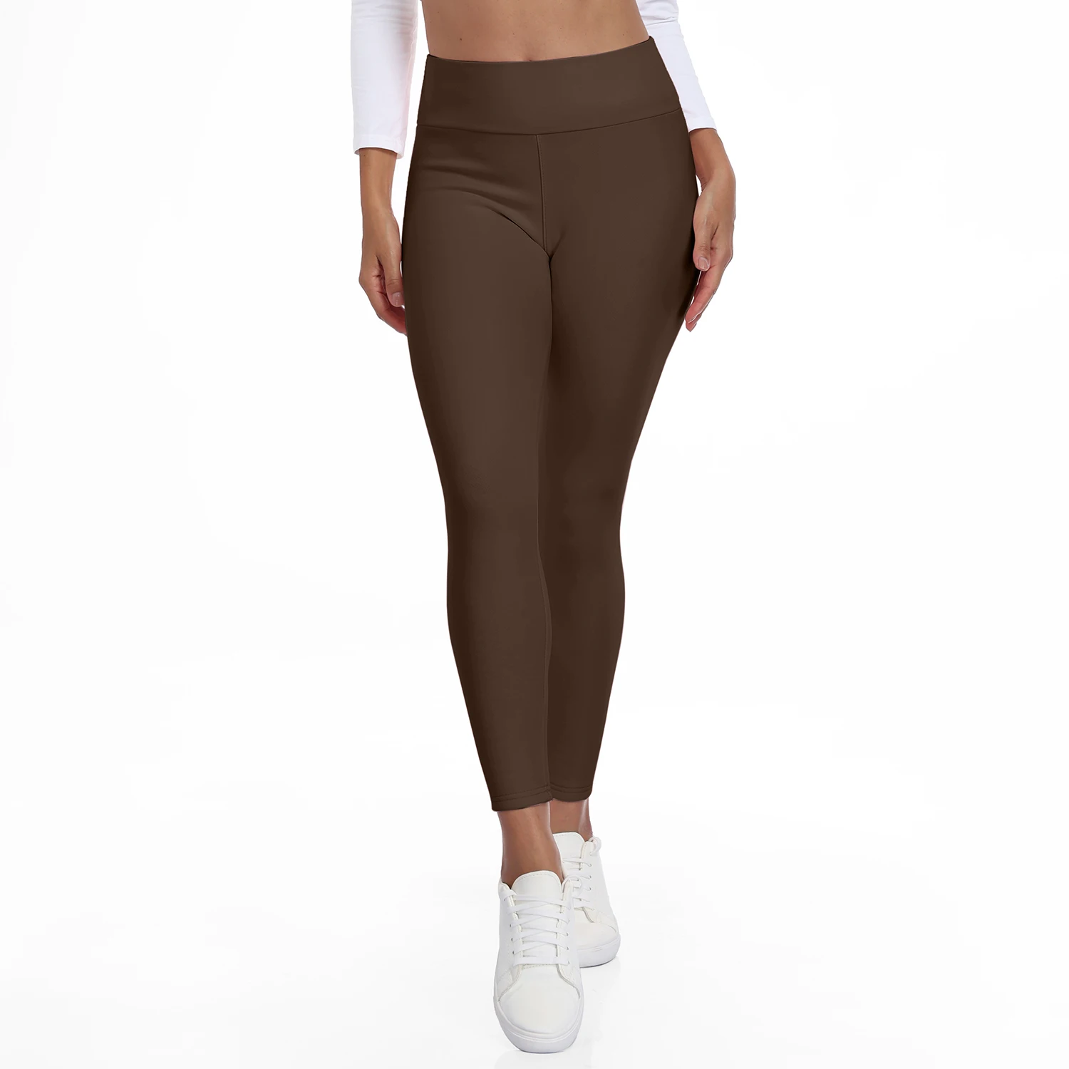 Winter Fleece Lined Soft High Waisted Leggings Women Thermal Thick Stretch Tummy Control Warm Casual Pants