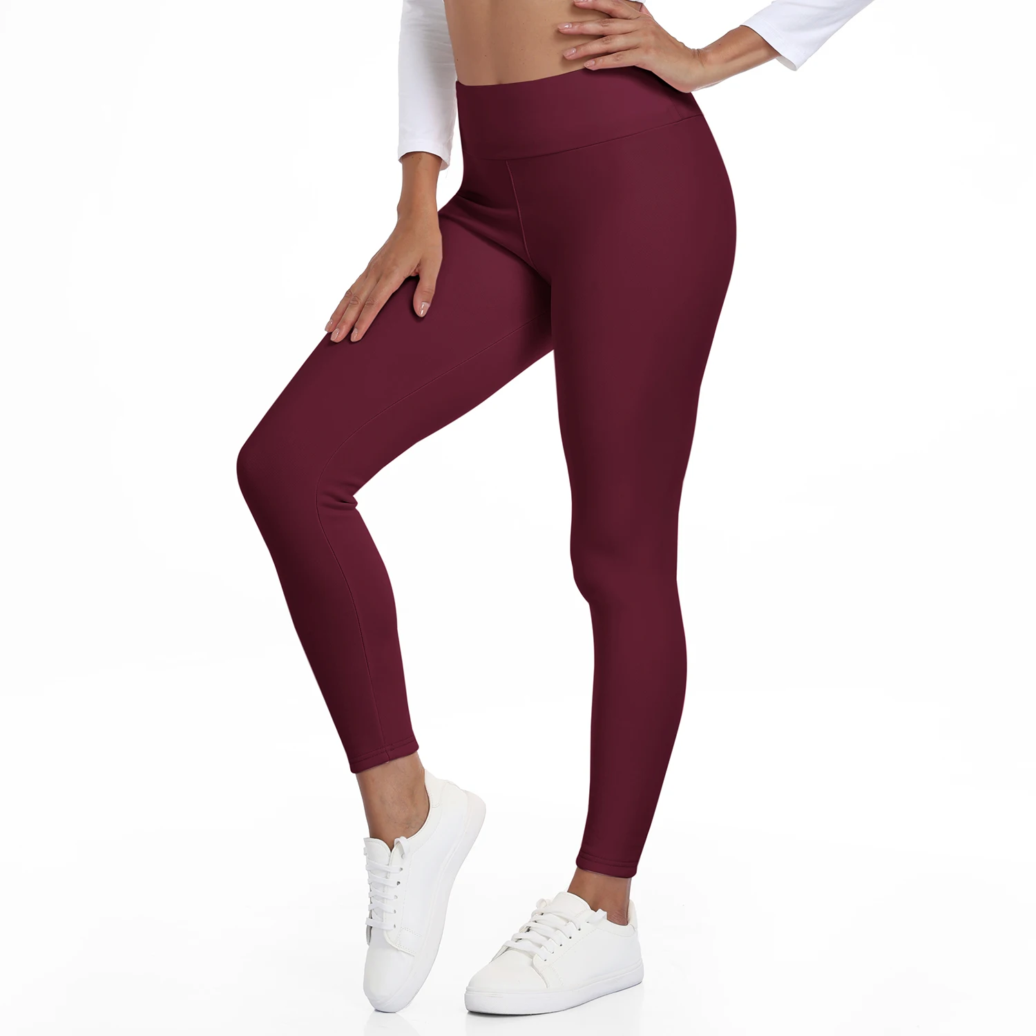 Winter Fleece Lined Soft High Waisted Leggings Women Thermal Thick Stretch Tummy Control Warm Casual Pants