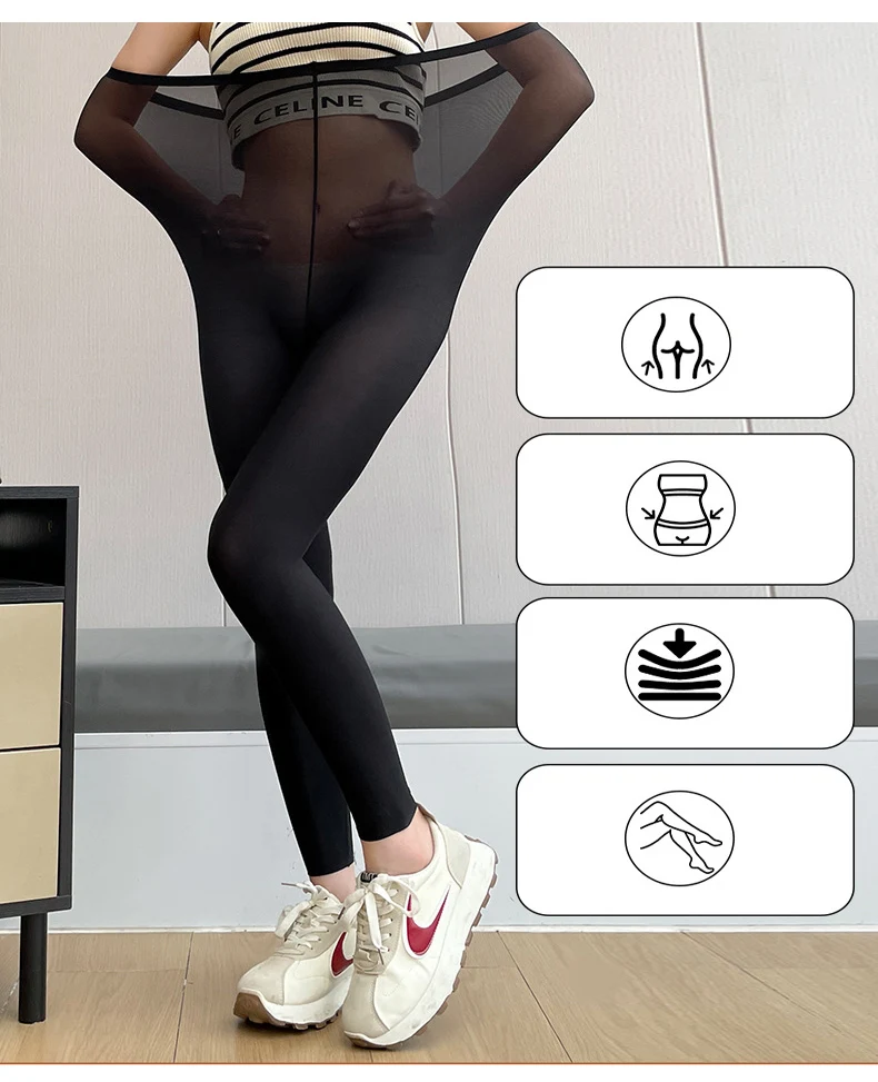 BIVIGAOS Summer Ultra-Thin High Elastic Mask Leggings Women Nude Feeling High Waist Ankle Air Conditioning Tight Leggings