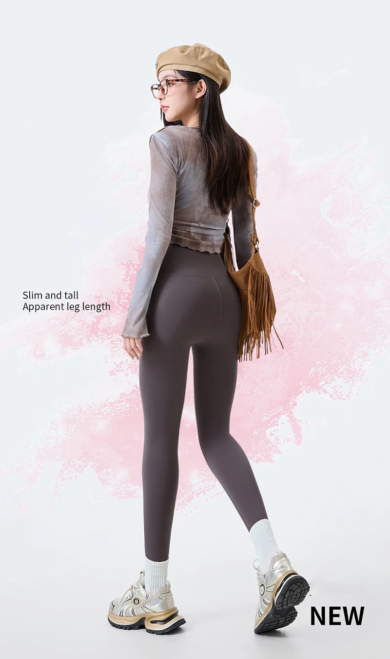 BIVIGAOS Fall Winter Multi Thickness Leggings Women High Waist Velvet Thick Sharkskin Warm Leggings Butt Lifter Fleece Leggings