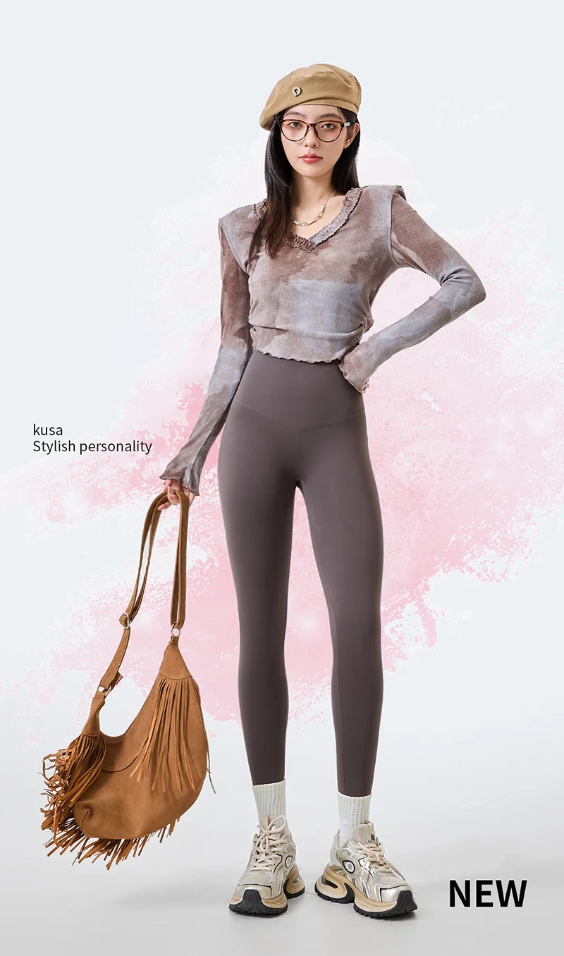 BIVIGAOS Fall Winter Multi Thickness Leggings Women High Waist Velvet Thick Sharkskin Warm Leggings Butt Lifter Fleece Leggings