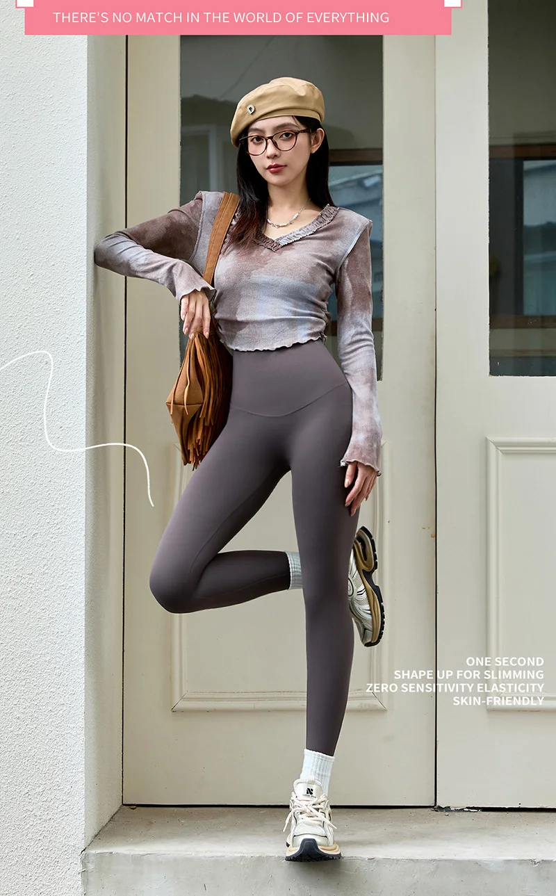 BIVIGAOS Fall Winter Multi Thickness Leggings Women High Waist Velvet Thick Sharkskin Warm Leggings Butt Lifter Fleece Leggings