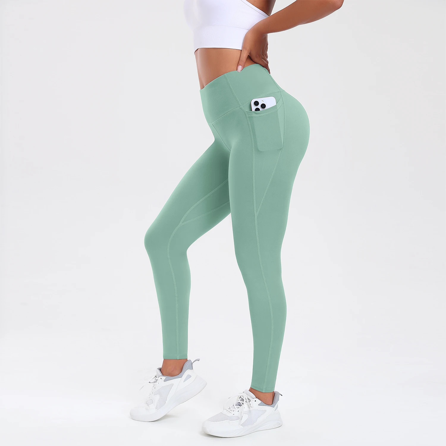 Women Butt Lifting Fitness Leggings With Pockets Tummy Control Sports Pant High Waist Fitness Tights Gym Clothing Sportswer
