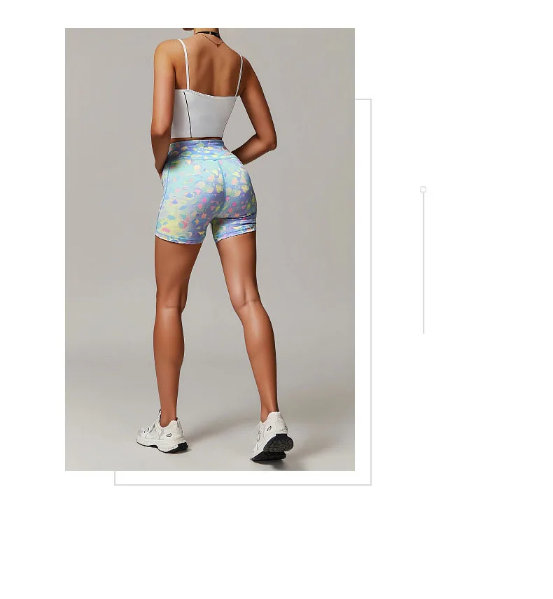 Summer Women's Dopamine Camouflage Leopard Print Shorts Sports Outdoor Riding Pocket Slim Yoga Shorts