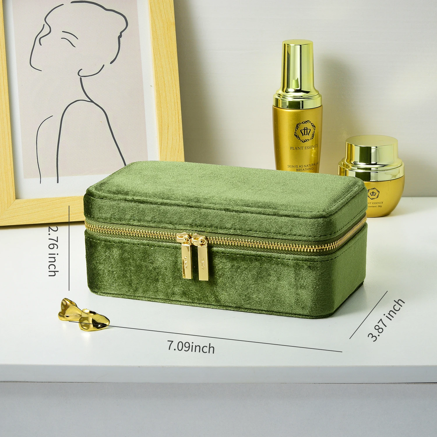 TAIMY Double Layer Jewelry Box Velvet Portable Jewelry Ring Necklace Bracelet Storage Box Custom Logo Jewellery Organizer Gifts